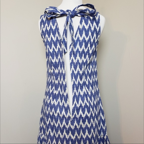 J. Crew Zig Zag  Chevron Print Sleeveless Bow Back Dress - Picture 5 of 5